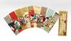 Ten tanzaku (tall narrow cards for printing poetry), each consisting of two panels of thick paper joined at head, the upper card with an erotic color-printed woodcut, the lower with printed kyoka poetry