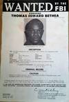 FBI Wanted Poster-original,posted flyer no.484 Thomas Edward Bethea