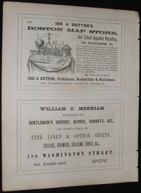 image of Rare Original 1853 Illustrated Advertisement for Boston Map Store , Clothing Store