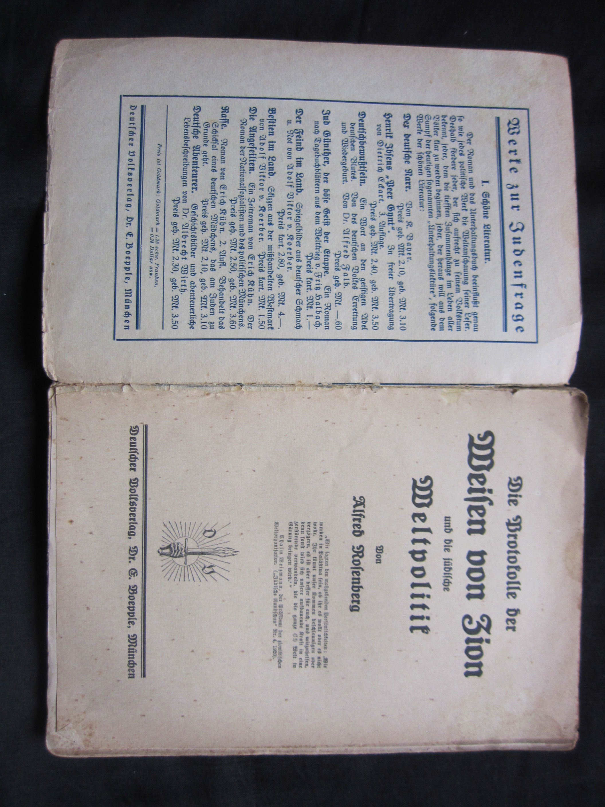 The Protocols of the Elders of Zion 1923 by Alfred Rosenberg