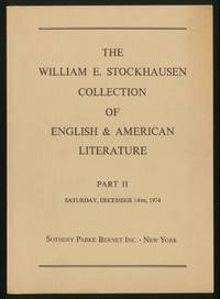 The William E. Stockhausen Collection of English and American Literature Part II