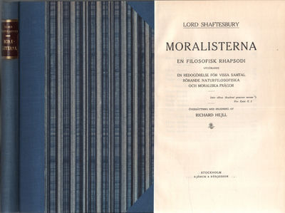 MORALISTERNA - EN FILOSOFISK RHAPSODI. Utgörande…