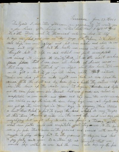 1851 Letter Sent from Panama City,...
