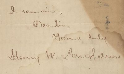 As His Son Enters School in Boston, Henry Wadsworth Longfellow Pays a Bill From the School and Is Pleased With Reports That the Boy Is Doing Well