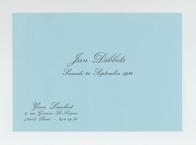 Exhibition postcard: Jan Dibbets (opens 20 September 1980)