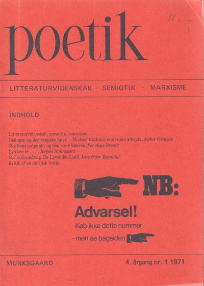 Poetik, tidsskrift for æstetik og…
