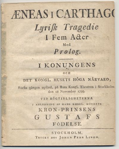 Æneas i Carthago, lyrisk tragedie i fem acter med…