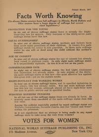 Facts Worth Knowing and Isn’t It True? [Two Handbills Concerning Women’s Suffrage]