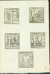 Woodcut Initials. T, V, L, P, Q