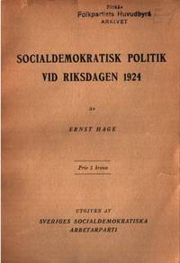 Socialdemokratisk politik vid riksdagen 1924.
