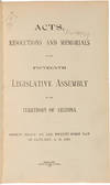 [CONSECUTIVE COLLECTION OF LATE-19th-CENTURY SESSION LAWS FROM THE LEGISLATIVE ASSEMBLY OF THE TERRITORY OF ARIZONA].