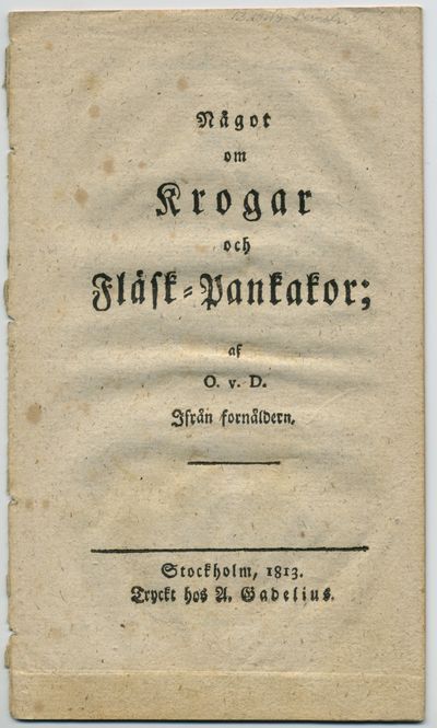 Något om krogar och fläsk-pankakor; af O. v. D.…