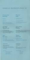 VEHICLE EDITIONS FALL 78 [Publisher's Promotional Broadside]