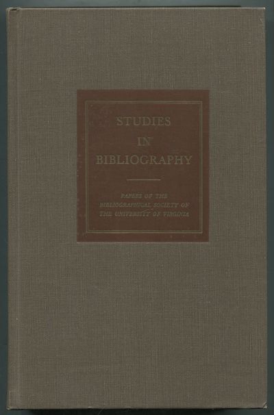 Charlottesville, Virginia: Bibliographical Society of the University of Virginia, 1969. Hardcover. N...