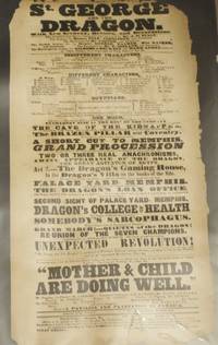 Large Theatre Play-Bill For The Green Bushes and St George and The Dragon Under The Direction of Madame Celeste at Theatre Royal Adelphi