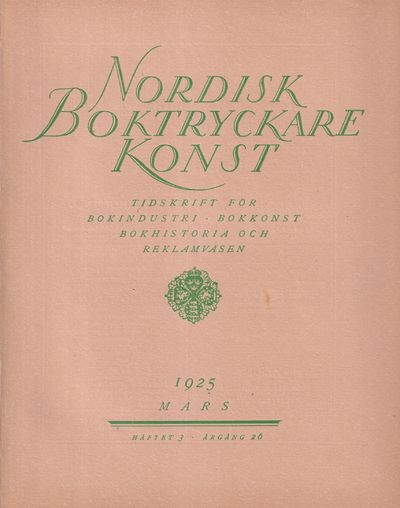 Nordisk boktryckarekonst 1925 [Häftet 3].…