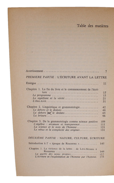 De la grammatologie. - [THE MAIN WORK OF DECONSTRUCTION - MAGNIFICENT PRESENTATION-COPY] (photo 4)