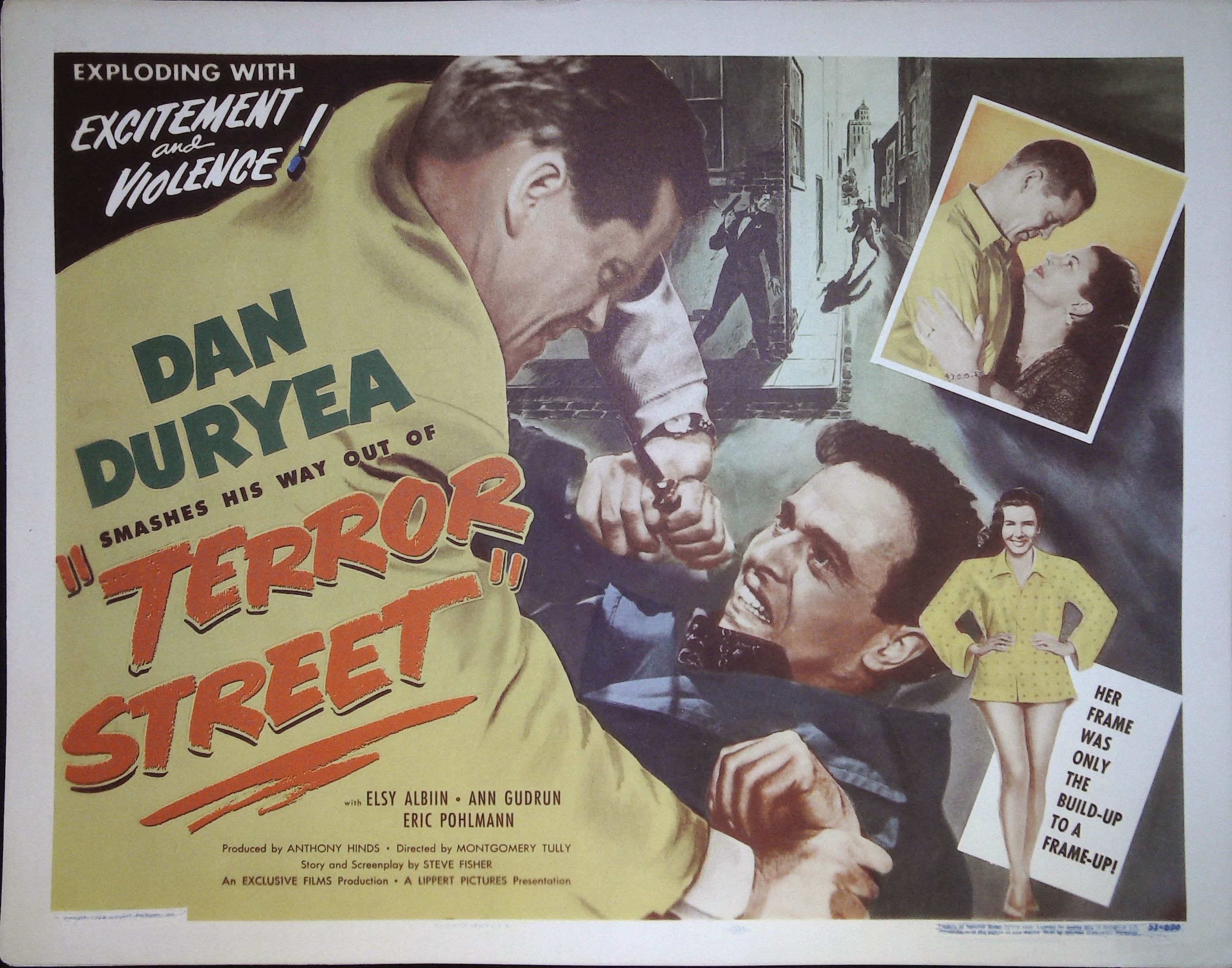 Terror Street Lobby Title Card 1953 Dan Duryea Elsie Albiin By Directed By Montgomery Tully Starring Dan Duryea Elsie Albiin Gudrun Ure 1953