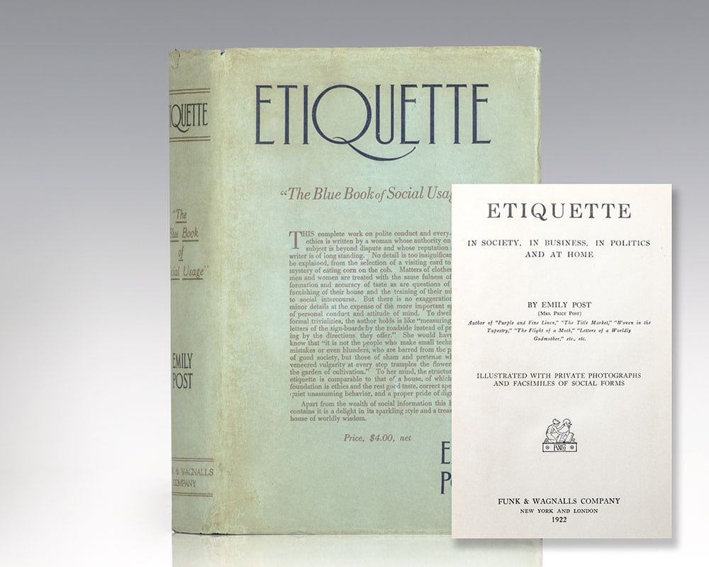 Etiquette By Emily Post First Edition 1922 From Raptis Rare Books Sku 3716