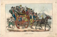 'Calesso di Resina' Carriage full of people, Mount Vesuvius in distance.