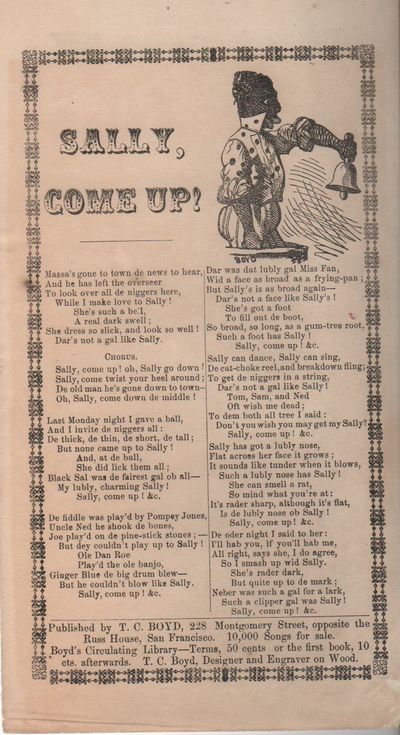 SALLY, COME UP! [Broadside Ballad-Sheet]