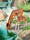 Bambi and Mother at a Waterfall