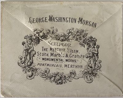 George Washington Morgan, Sculptor, The Merthyr Steam, Stone, Marble & Granite Monumental Works, Pontmorlais, Merthyr