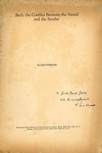 Bach: the Conflict Between the Sacred and the Secular de SCHRADE, Leo - 1946