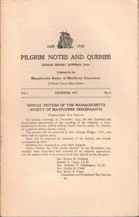Pilgrim Notes and Queries December 1913, Vol. I No. 8