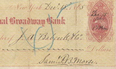 A Rare Signed Check of Inventor Samuel Morse
