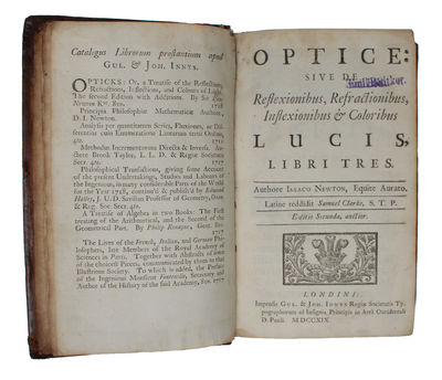 Optice: sive de Reflexionibus, Refractionibus, Inflexionibus & Coloribus Lucis, Libri tres. Latine reddidit Samuel Clarke, S.T.P. Editio Secunda, auctior. (photo 2)
