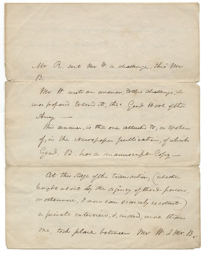 Daniel Webster Details a Duel Challenge by Senator John Randolph