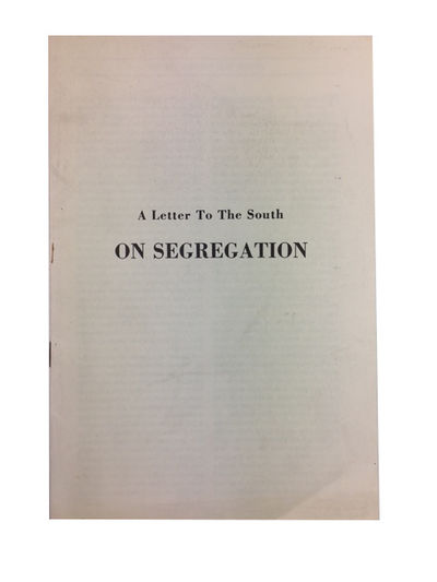A Letter to the South on Segregation