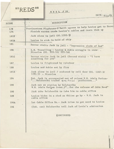 Reds (Collection of material related to the production of the 1981 film)
