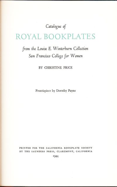 Catalogue of Royal Bookplates From the Louise E.…