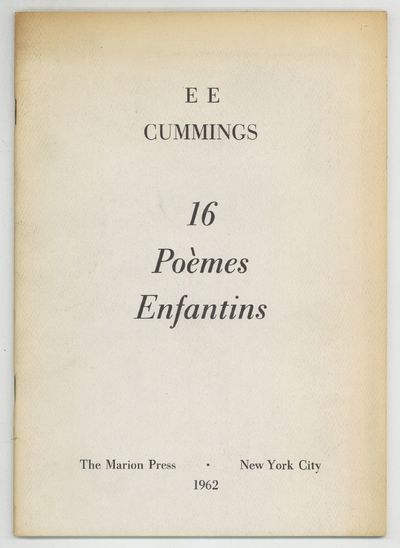 New York: The Marion Press, 1962. Softcover. Near Fine. First edition. Tall octavo. Stapled printed ...