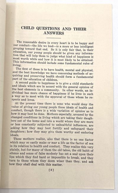 Sex Education, 1936-1938: Seven (7)...; (photo 10)