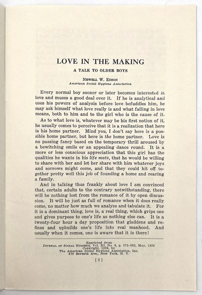 Sex Education, 1936-1938: Seven (7)...; (photo 20)
