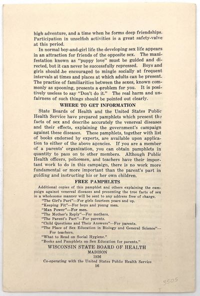 Sex Education, 1936-1938: Seven (7)...; (photo 8)