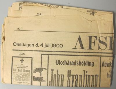 Afsked. Onsdagen d. 4 juli 1900.