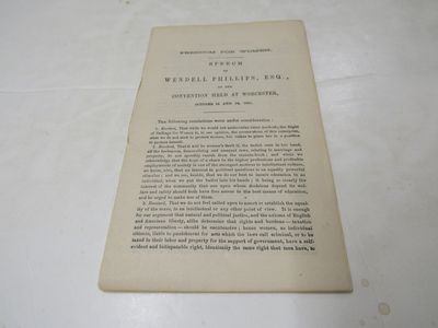Freedom for Women Speech of Wendell Phillips. Esq