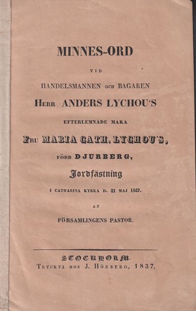 Minnes-ord vid handelsmannen och bagaren herr…