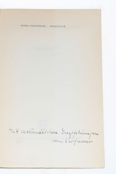 Heidegger. Das Gefüge seines Denkens. - [PRESENTATION-COPY] (photo 2)