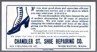 cover of Vintage Advertising Ink Blotter for the Chandler Shoe Repair Co. Worcester, Ma