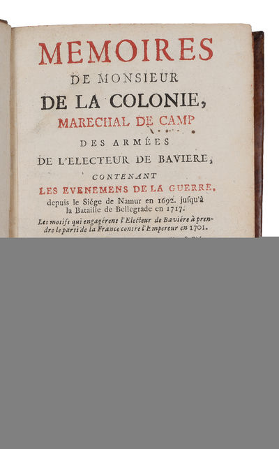 Memoires de monsieur de La Colonie, maréchal de camp des armées de l'Électeur de Bavière contenant les évenemens de la guerre (...). 3 vols. (photo 4)