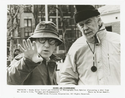 Crimes and Misdemeanors (Original photograph of Woody Allen and Sven Nykvist from the set of the 1989 film)