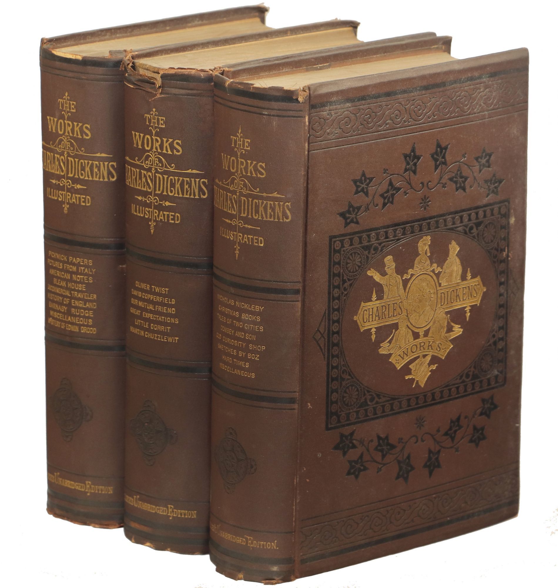 DICKENS' 全１５冊セッ革装丁 チャップマンアンドホール1880年出版 The Works of Charles Dickens by Dickens, Charles | Hardcover