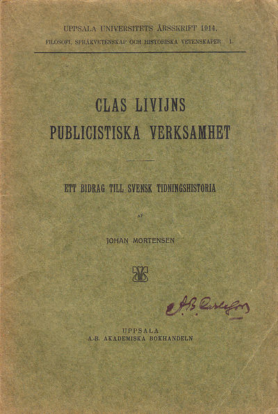Clas Livijns publicistiska verksamhet. Ett bidrag…
