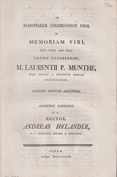 Ad parentalem celebrandum diem in memoriam viri,…