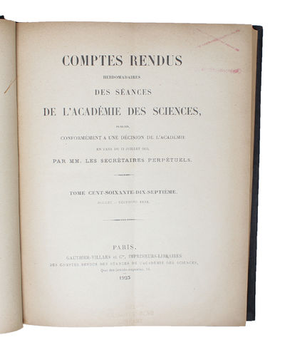 Ondes et quanta. Note de M. Louis de Broglie, présentée par M. Jean Perrin. (Séance du 10 Septembre 1923). (+) Quanta de lumière, diffraction et interférences. Note de M. Louis de Broglie, transmise par M. Jean Perrin. (Séance du 24 Septembre 1923). (... (photo 3)